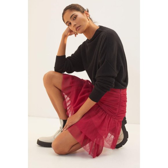 Anthropologie Maeve Tiered Tulle Mini Skirt - Picture 4 of 11